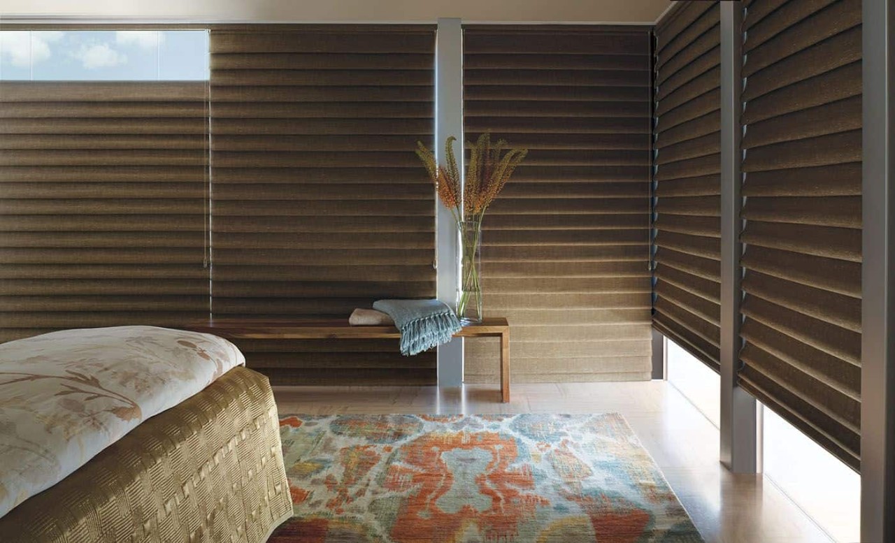 Blackout Shades for the Bedroom, Hunter Douglas Vignette® Modern Roman Shades near Miami, Florida (FL)